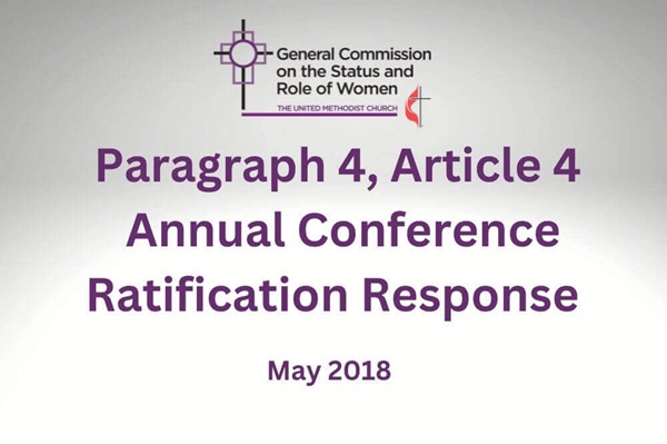 In this statement from 2018, GCSRW leadership responds to the failure of Paragraph 4, Article 4 to be ratified by annual conferences in 2016.