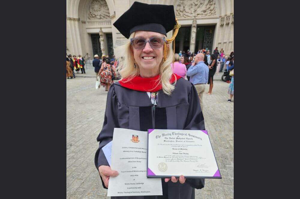 Dr. Allison Hickey receives her Doctor of Ministry degree at Wesley Theological Seminary. Photo courtesy of Dr. Allison Hickey.