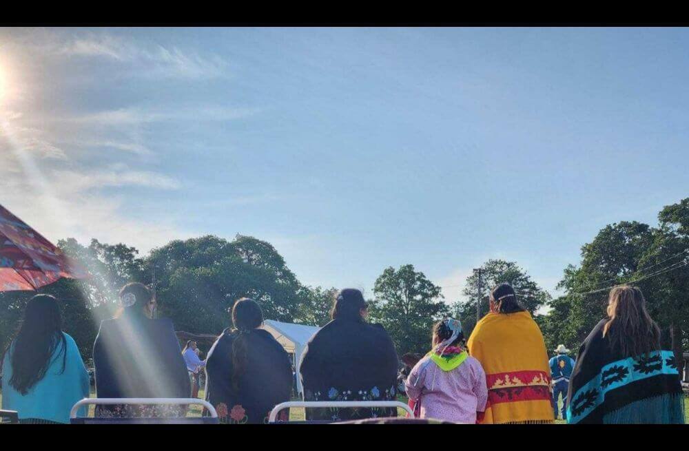 Photo courtesy of Ross, pictured with women of her family at the annual Delaware Lenape Powwow in Copan, OK. 