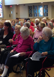 The congregation gathers for Worship for the Soul, a service designed for those who experience memory loss, at First United Methodist Church, Glen Ellyn, Ill. COURTESY PHOTO.
