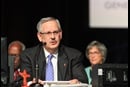 gc2016-Bishop-Ough-May-19 Bishop Bruce R. Ough, Dakotas-Minnesota Episcopal Area, presides over the May 19 afternoon session of the 2016 United Methodist General Church in Portland, Ore. Photo by Maile Bradfield, UMNS.