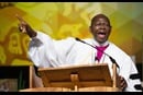 yambasu-sermon Bishop John Yambasu gives the sermon during morning worship May 19 at the 2016 United Methodist General Conference in Portland, Ore. Photo by Mike DuBose, UMNS
