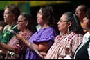 gc2016-cherokee-choir The Cherokee Choir from the Oklahoma Indian Missionary Conference sings during morning worship at the 2016 United Methodist General Conference in Portland, Ore. Photo by Mike DuBose, UMNS