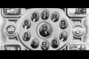 Richard Allen (center), the founder of the African Methodist Episcopal (A.M.E.) denomination, is depicted with other bishops in this 1876 lithograph. Scenes surrounding the portraits include Wilberforce University, Payne Institute, missionaries in Haiti, and the A.M.E. church book depository in Philadelphia.