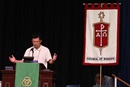 Bishop Eduard Khegay leads fellow bishops in prayer at the close of the Council of Bishops meeting at Epworth By the Sea on St. Simons Island, Georgia.