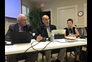 The Commission on the General Conference met August 7-9, 2019 in Lexington, Ky. Pictured are Bishop Thomas Bickerton, the Rev. Gary George, Commission secretary, and Kim Simpson, Commission chair.