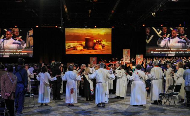   Maile Bradfield, UMNS  Opening communion worship at the United Methodist 2016 General Conference in Portland, Oregon