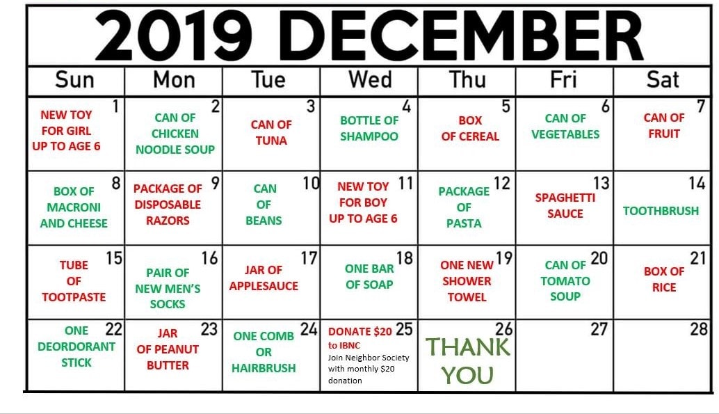 Reverse Advent calendars benefit ministries