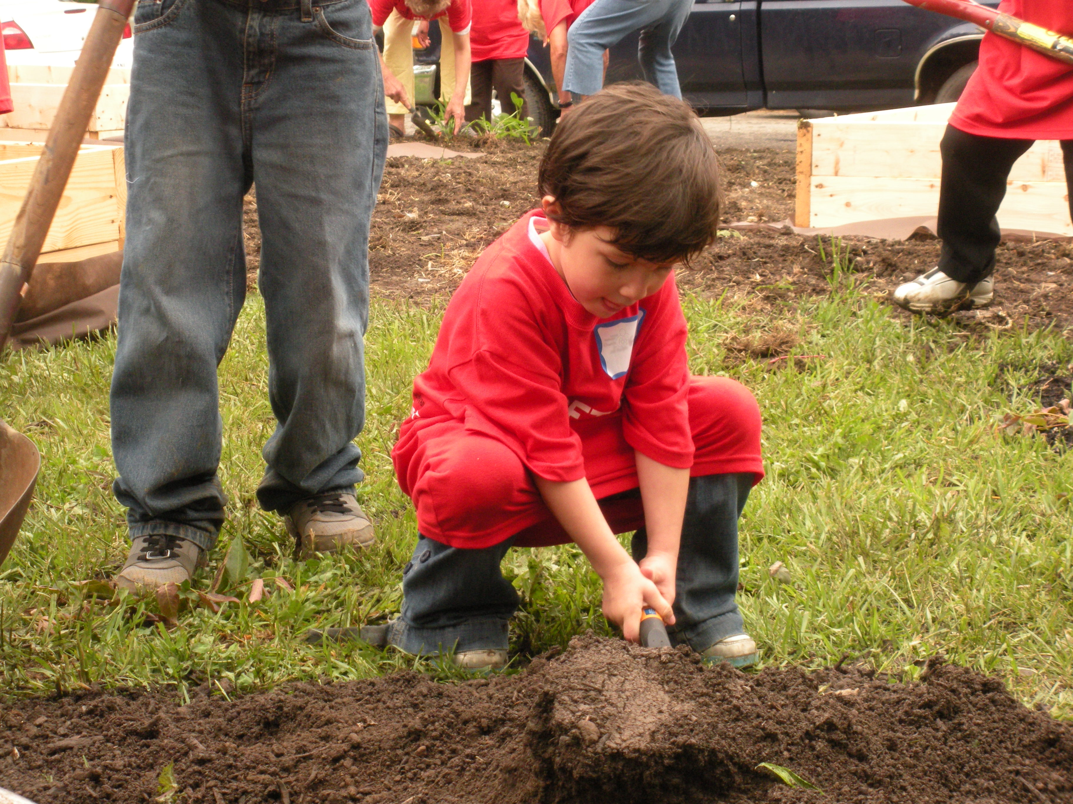 Nine local churches in Columbus, Ohio, hosted fourteen projects with a poverty theme, including creating a community garden on May 1, 2010. Advocacy and learning workshops coupled with service projects on Poverty & Global Health, Poverty & Neighborhoods, Poverty & Africa, Poverty & Environment led off the first ever Love First Walk to support children in Poverty, ending with a rally on the Statehouse Lawn at Capitol Square. Photo by Diane Degnan, United Methodist Communications