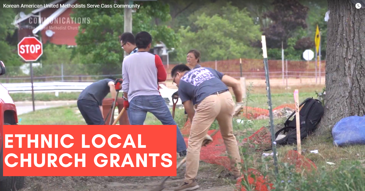 2019 넥서스 모임에 참석한 한인연합감리교인들이 캐스 커뮤니티 사역에 자원봉사하고 있다. 사진, 유투브 캡쳐