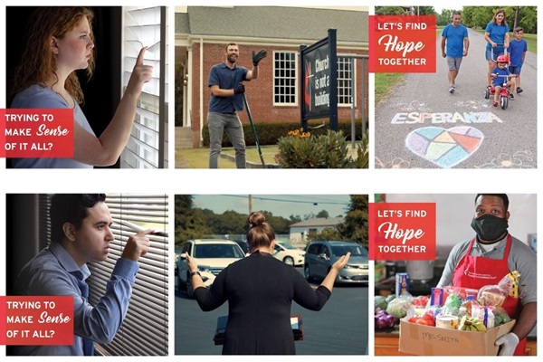 United Methodist Communications launches advertising efforts through digital media and video, including social media, websites, search engines and advanced television.  (Images courtesy of United Methodist Communications.)