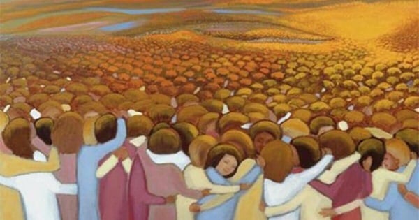 Original artwork, "The Communion of the Saints, for All Saints" by Ira Thomas / www.catholicworldart.com. Courtesy Ira Thomas.