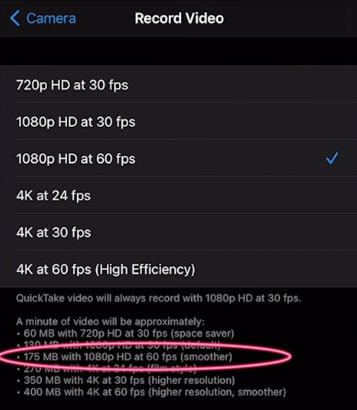 Ideal setting for smartphone videography