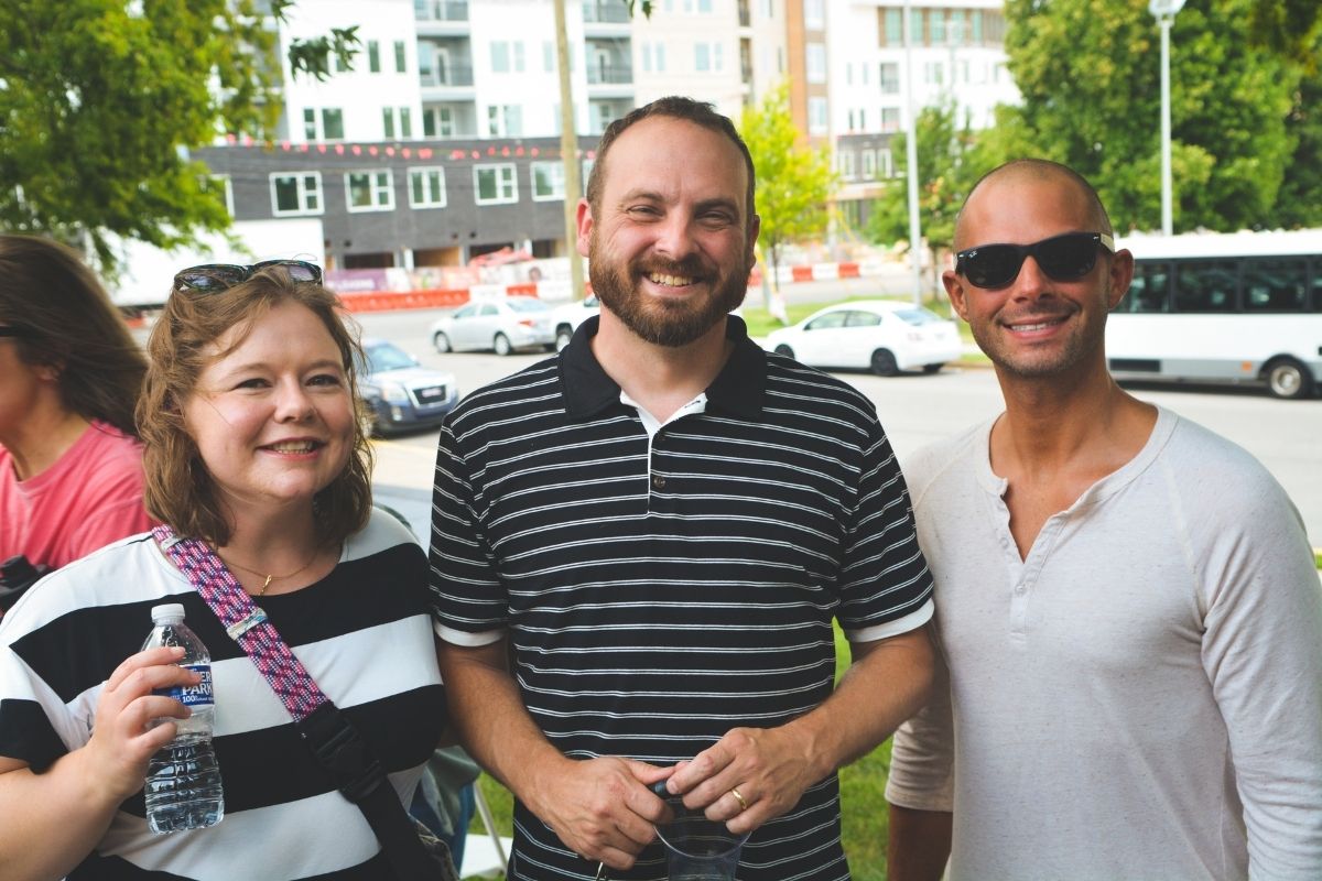 Local Church Services team members Melanie Mays, Craig Catlett and Steven Adair enjoyed the outdoors together. (Photo by Aaron Crisler.)
