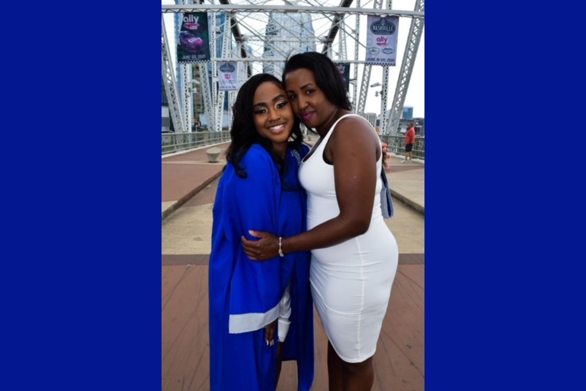 Kashe' Harris celebrated her daughter De'Nerra Waters who graduated from Martin Luther King Jr. Magnet High School. Pictured l-r : De'Nerra, Kashe'. (Photo provided by  Kashe Harris.)