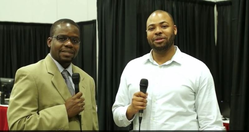 Isaac Broune (left) and Skyler Nimmons share highlights from General Conference on May 19, 2016. Video image courtesy of United Methodist Communications.