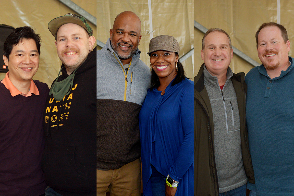 Three staff members were presented with Extra Mile honors and a gift card during the festivities. L-R: Danny Mai with recipient Matt Crum, Gary Henderson with honoree Royya James and Greg Petree with extra miler Josh Mullenix. (Photos by Aaron Crisler.)