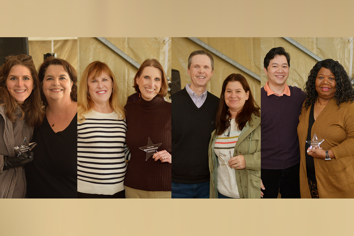 Four staff members were recognized as Super Star Award honorees and were presented with a star shaped trophy. Pictured L-R: Kathryn Price with Stacey Hagewood, Diane Degnan with Brenda Smotherman, Tim Tanton with Julie Dwyer, and Danny Mai with Shelia Mayfield. (Photos by Aaron Crisler.)