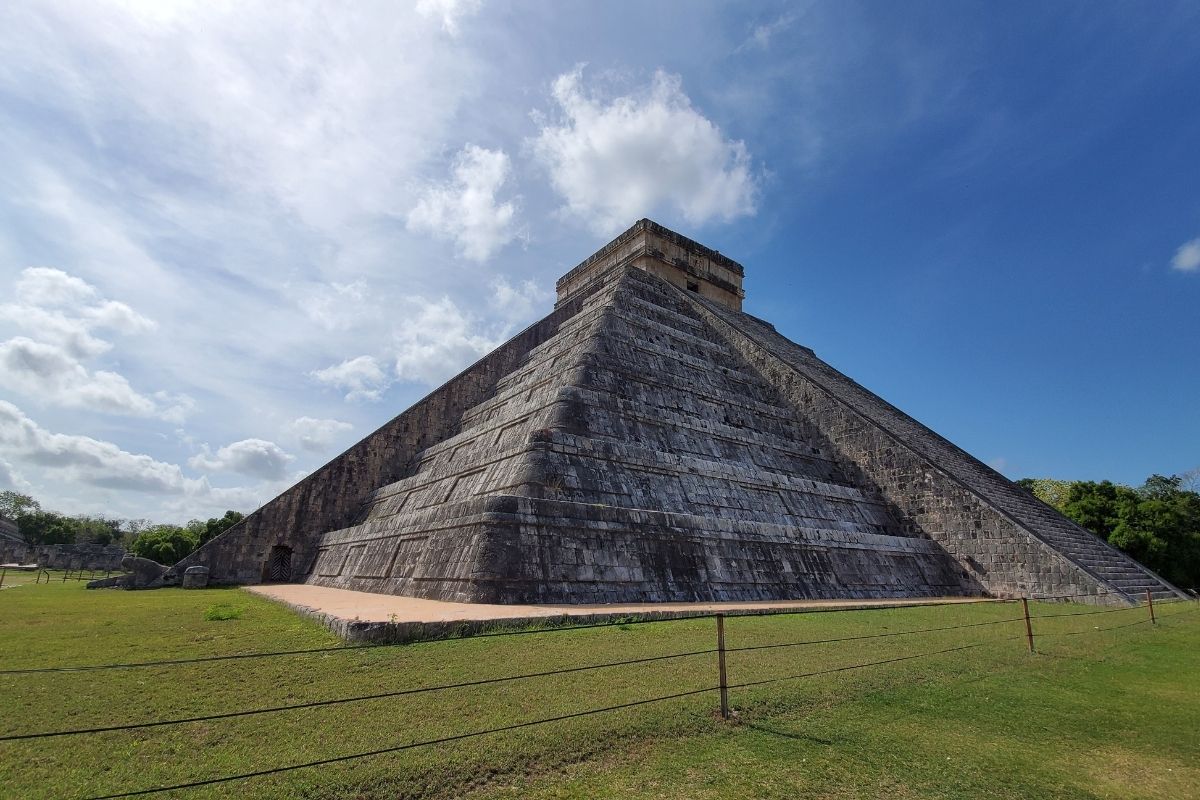 One of the most preserved Mayan pyramids and one of the seven wonders of the world in Chichen Itza, Mexico.