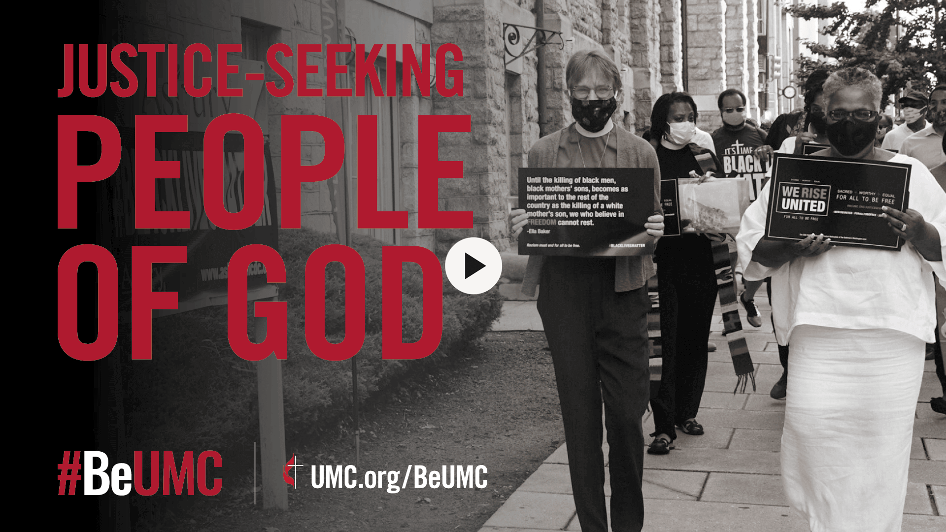 We challenge unjust systems and work to secure equal opportunities for all. The #BeUMC campaign reminds us of who we are at our best — the spirit-filled, resilient, connected, missional, faithful, diverse, deeply rooted, committed, disciple-making, Jesus-seeking, generous, justice-seeking, world-changing people of God called The United Methodist Church. Video screenshot..
