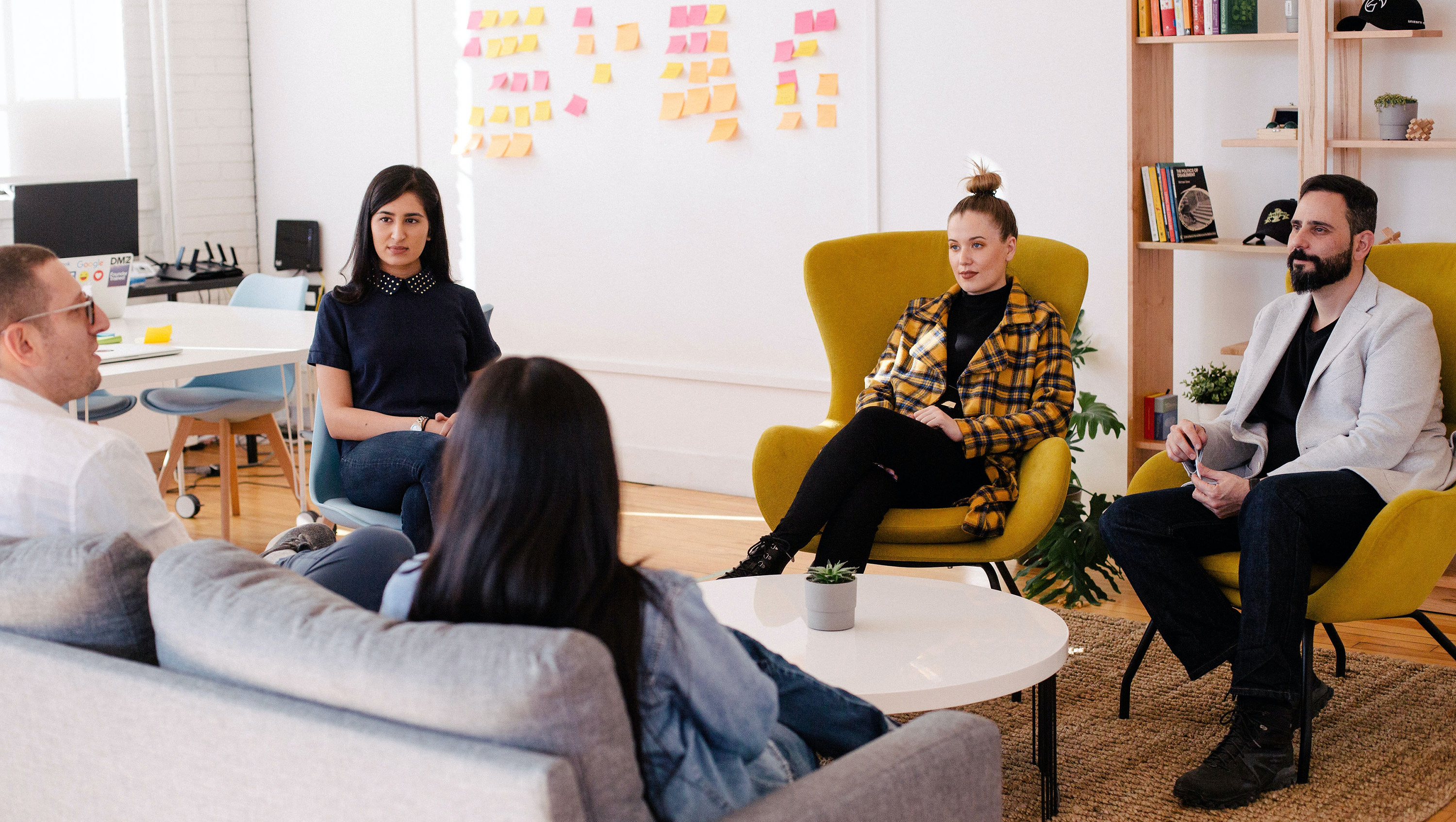 If you want to organize a group brainstorming effort, consider asking people who are creative and can help you move outside of your comfort zone. Be sure to involve people who have a strong desire to solve the problem. Photo by Jason Goodman courtesy of Unsplash.