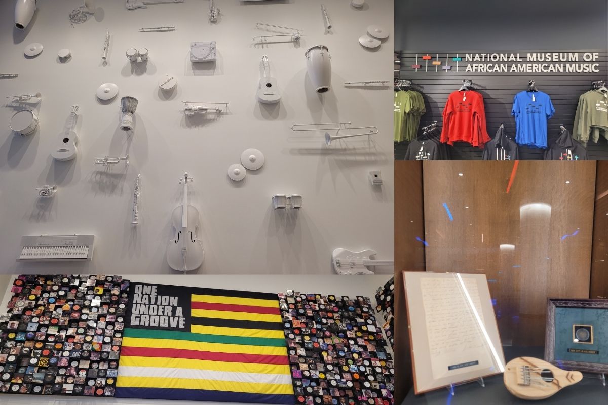 The National Museum of African American Music's lobby was filled with artistic musical expressions. (Photos by Brenda Smotherman.)