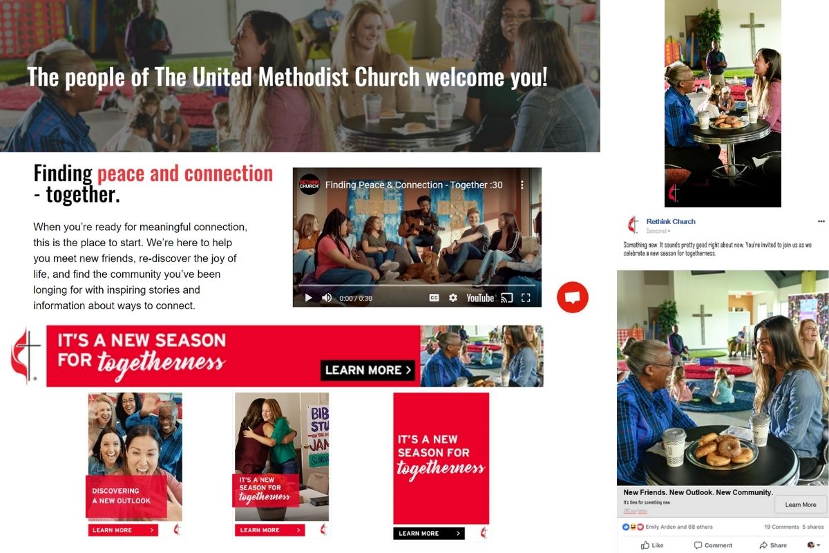 Sampling of advertising rolling out for spring 2022. (Images courtesy of United Methodist Communications.)