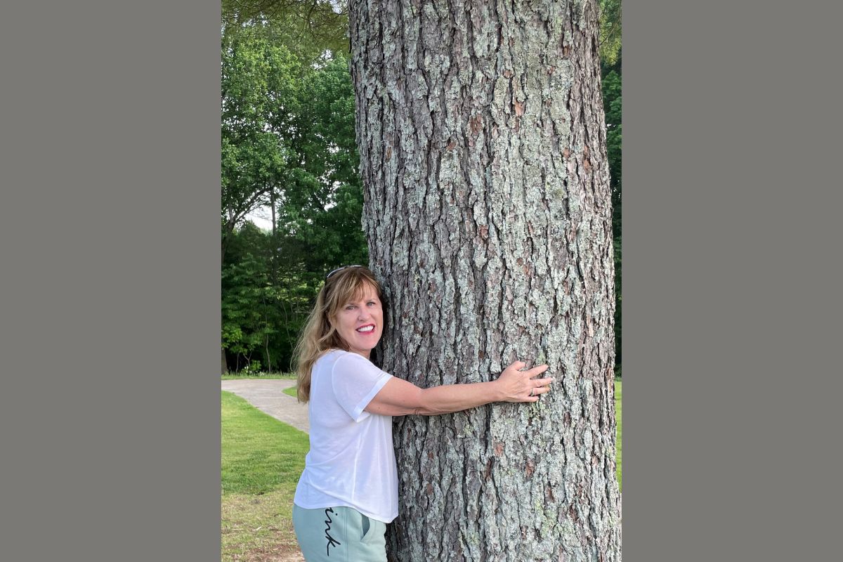 Diane Degnan not only accepted the tree hug challenge, but the nature lover also penned a haiku to accompany her photo captured at Oak Hills Golf Course. (See the end of the article for her haiku.) 