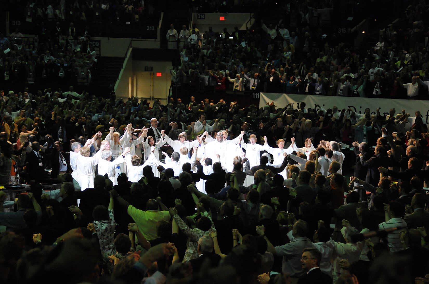 United Methodists gather for opening worship at the 2008 United Methodist General Conference, Fort Worth, Texas. A UMNS photo by John C. Goodwin. United Methodists gather for opening worship at the 2008 United Methodist General Conference, Fort Worth, Texas. A UMNS photo by John C. Goodwin.