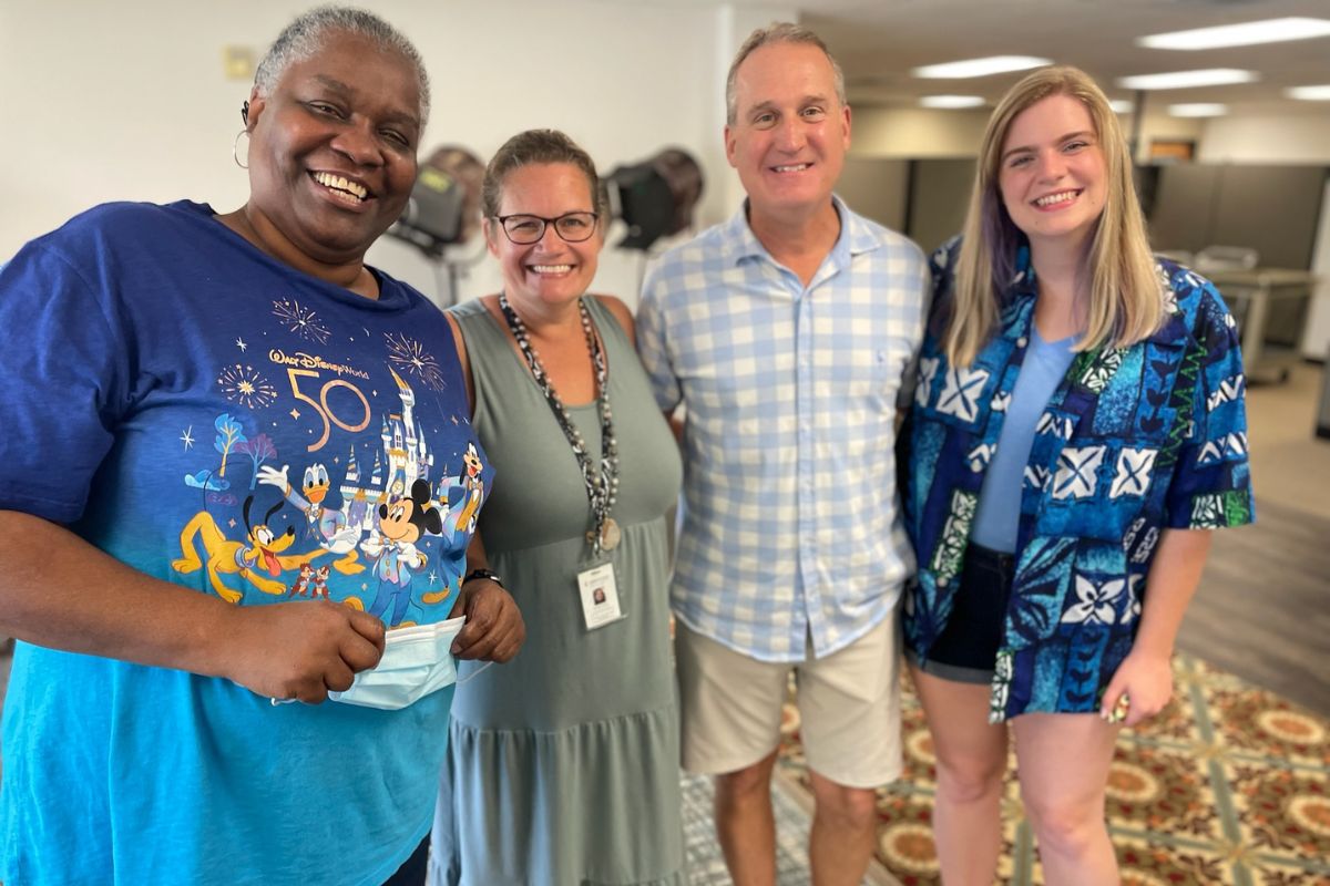 The Connectional Giving team, minus Linda, took time to reconnect at the gathering. Pictured L-R: Lladale Carey, Christy Losee, Greg Petree and  Beverly Wilkinson (Photo courtesy of Christy Losee.)