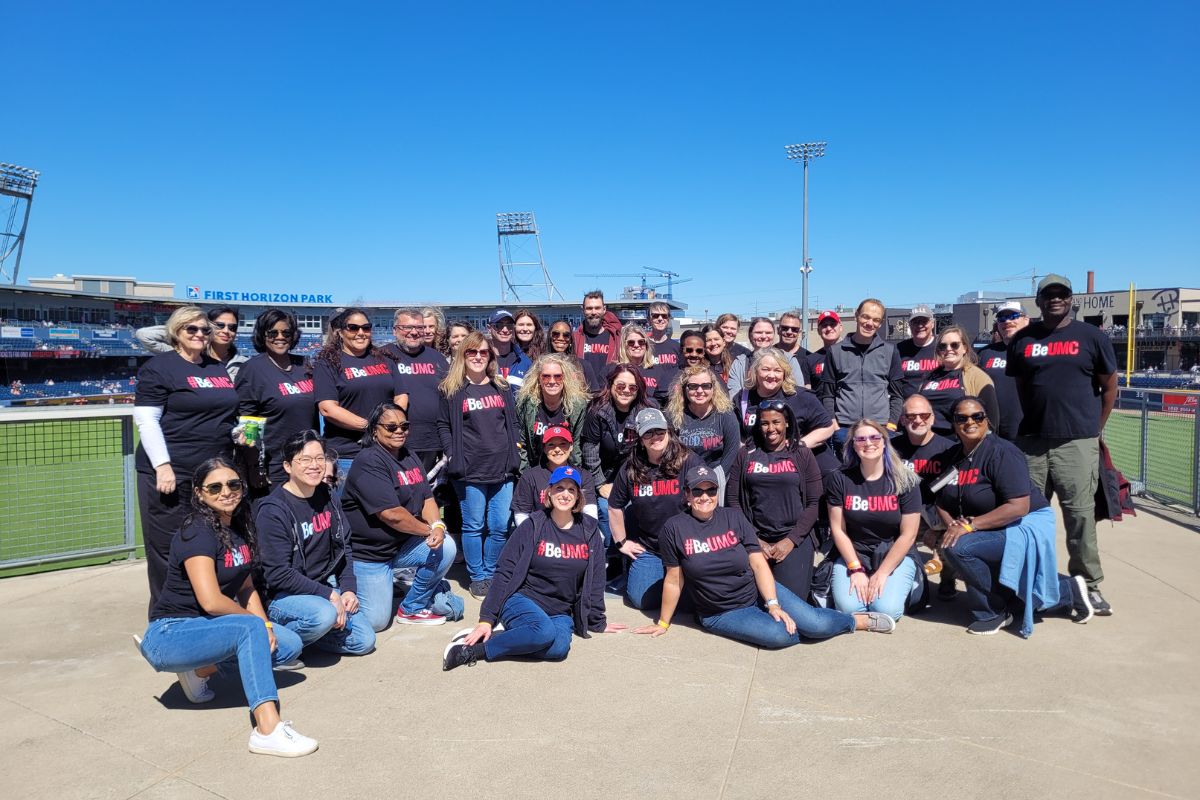The United Methodist Communications staff showed off their #BeUMC pride at the Frist Horizon Park.