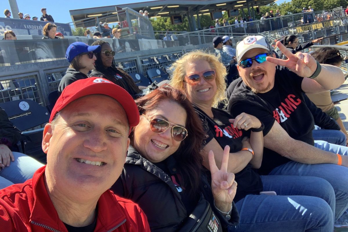 The Marketing team enjoyed the game and spending time together during the Nashville Sounds outing. (Photo courtesy of Greg Petree.)