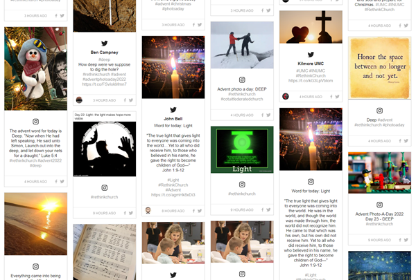 A sampling of images posted by participants as seen on UMC.org/RethinkChurch. (Image courtesy of United Methodist Communications.)