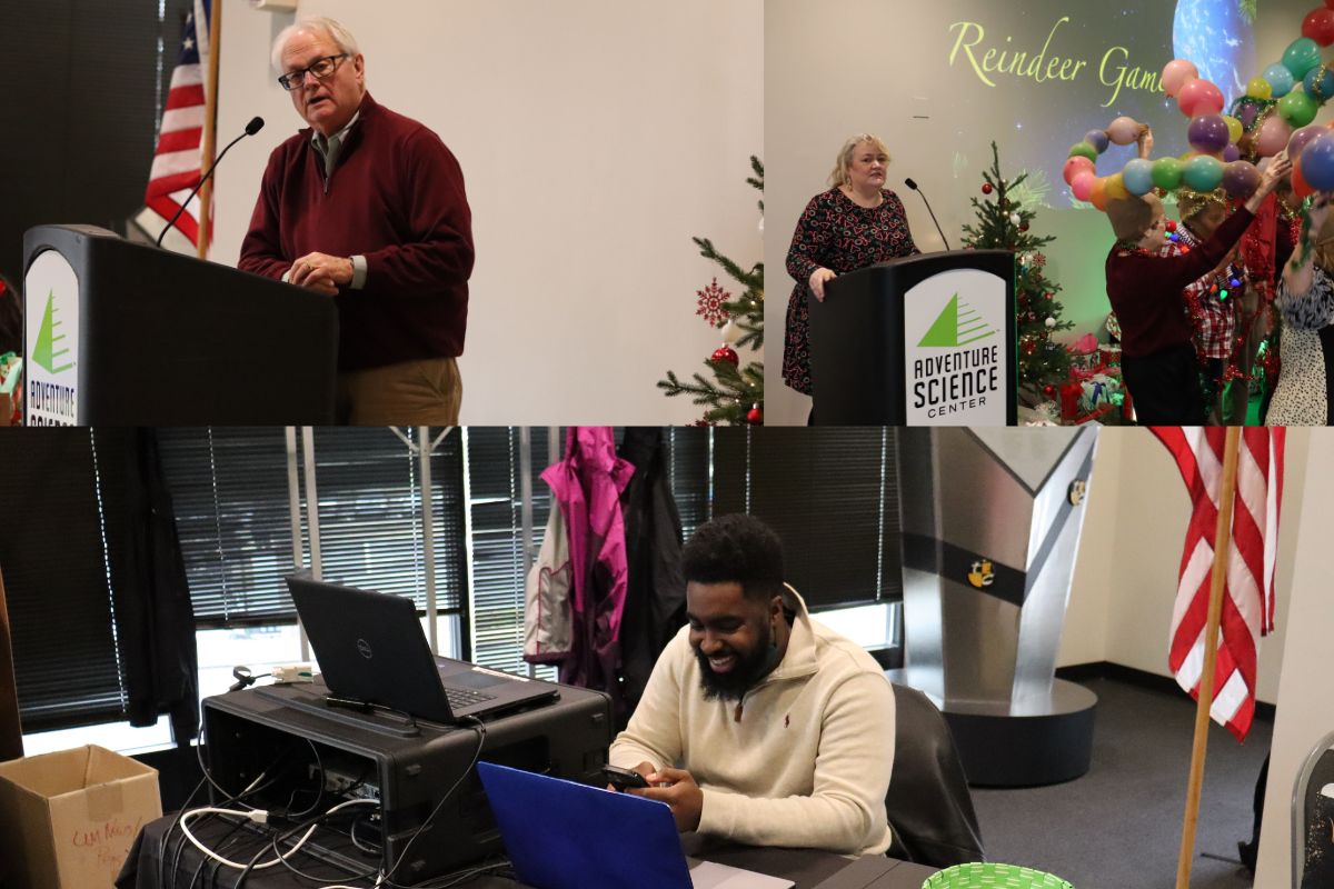 Our board chair Cashar Evans offered a word of encouragement, Pam Buck kept the staff entertained with games and AJ Thurman kept the music and slides slowing.