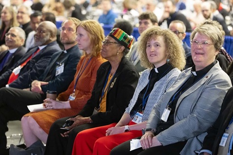 Ecumenical guests join in morning worship on April 30, 2024, during the United Methodist General Conference in Charlotte, N.C. Photo by Mike DuBose, UM News.
