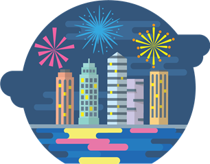 Monthly illustration of January fireworks by GraphicMama and licensed under CC Attribution 3.0.