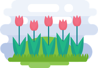 Monthly illustration of April flowers and Easter eggs by GraphicMama and licensed under CC Attribution 3.0.