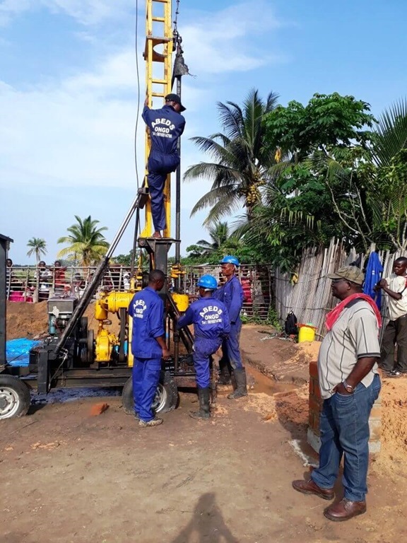 Workers dig the new well at Diengenga United Methodist Health Center in the DRC. Photo courtesy of Central Congo Health Board.