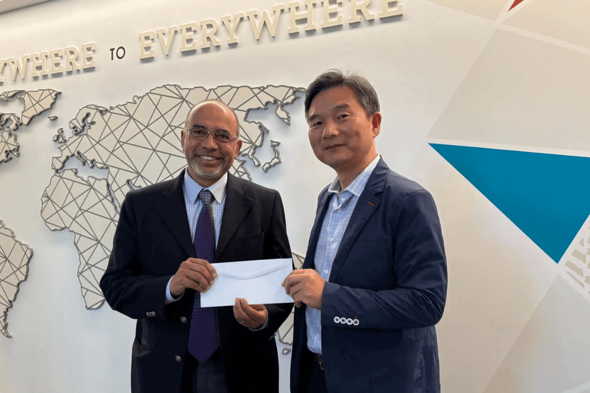 General Secretary Roland Fernandes with Rev. Changmin Lee, president of the Korean Association of The United Methodist Church and pastor of Los Angeles Korean United Methodist Church. Photo courtesy of Global Ministries.