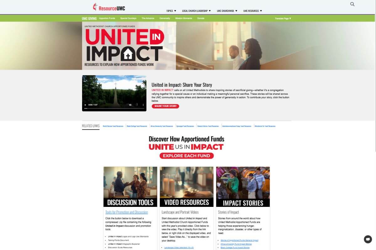 UnitedInImpactWebsiteScreenshot