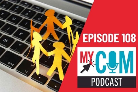 MyCom ep 108 cover Olivia DiAgostino of United Women in Faith Digital on MyCom Podcast