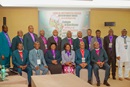 14 bispos ativos de África e três bispos aposentados posam para uma foto na reunião do Colégio Episcopal de África, realizada de 1 a 4 de setembro em Luanda, Angola. Durante o encontro, os bispos celebraram o crescimento da Igreja Metodista Unida no continente e reafirmaram o seu compromisso com a unidade da igreja. Foto de Geraldo Martins, Conferência Anual do Oeste Angola.