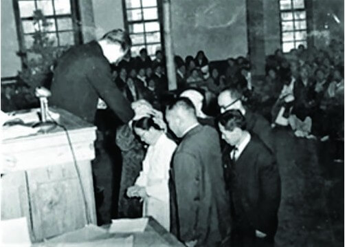 Ordination of Rev. Chun Milla, one of the two women who were ordained on March 13, 1955, in the Central Conference of the Korean Methodist Church.  Photo source: Gospel Today