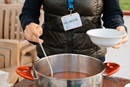 volunteer serving food
