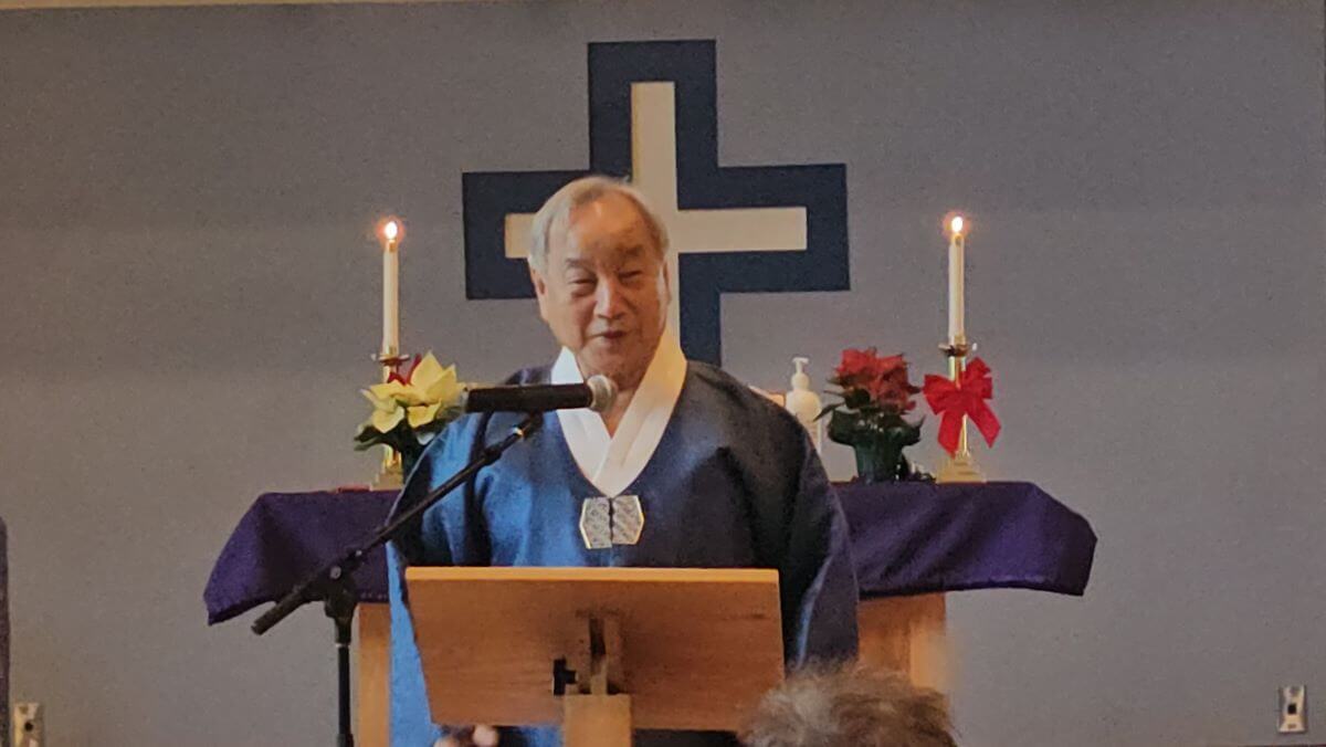 정희수 감독은 한인 공동체를 향한 설교에서, 예수님께서 이 땅에 오신 이유와 하나님께서 원하시는 바가 무엇인지를 함께 묻자고 전했다. 사진 제공, 정희수 감독.