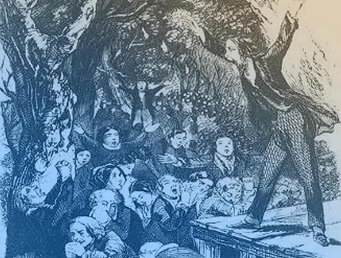 The Rev. Lorenzo Dow was a circuit preacher known for his unkempt appearance and fiery sermons. 1856 engraving by Lossing-Barrit courtesy of Wikipedia.