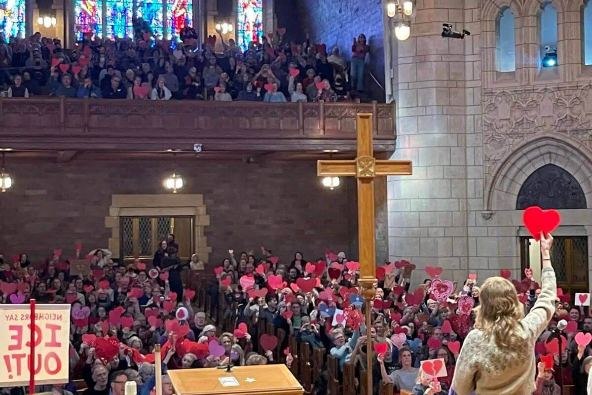 Hennepin Ave. UMC in Mineapolis, Minnesota, welcomes neighbors to a legal observers training, Jan. 24, 2026. Photo courtesy of Hennepin Ave. UMC.