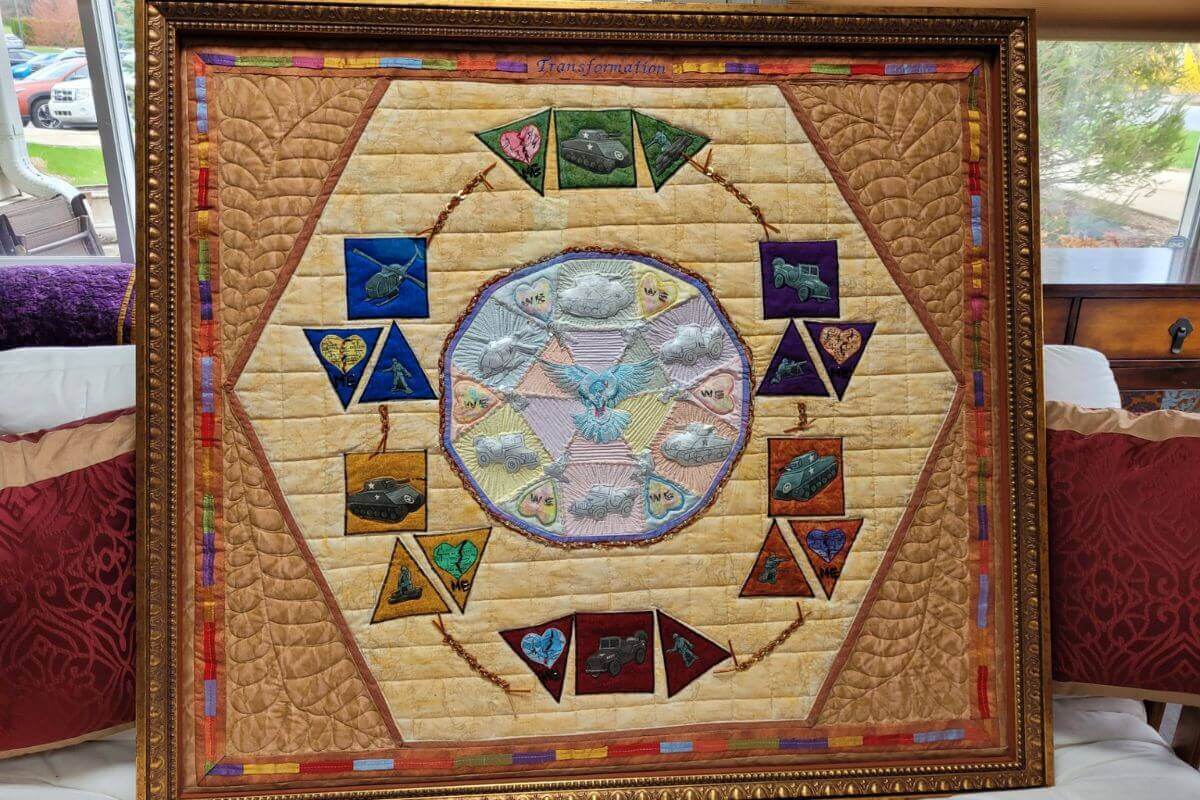 "Peace Quilt" gifted by quilter Nancy Schaadt