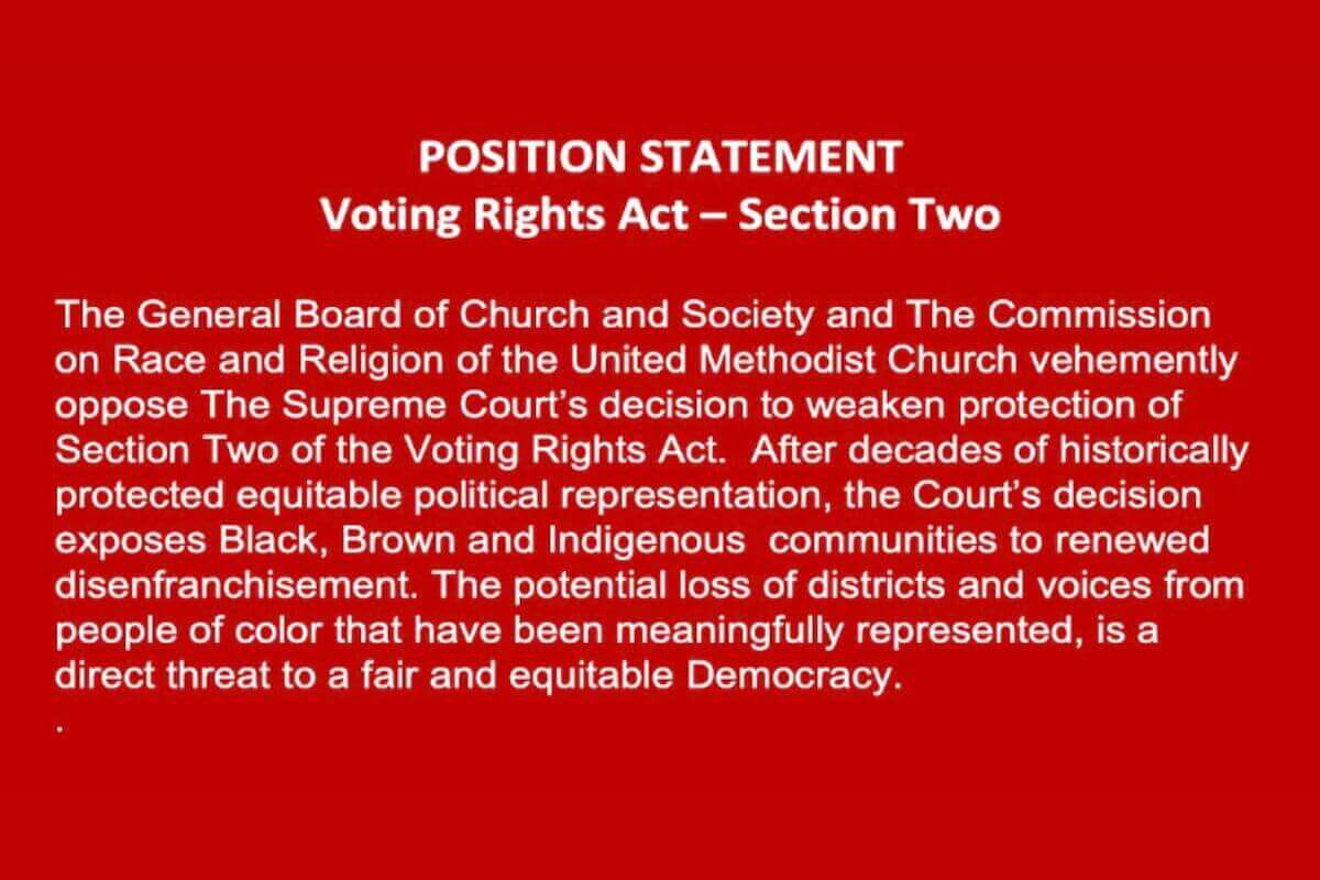 GBCS Position Statement on Voting Rights