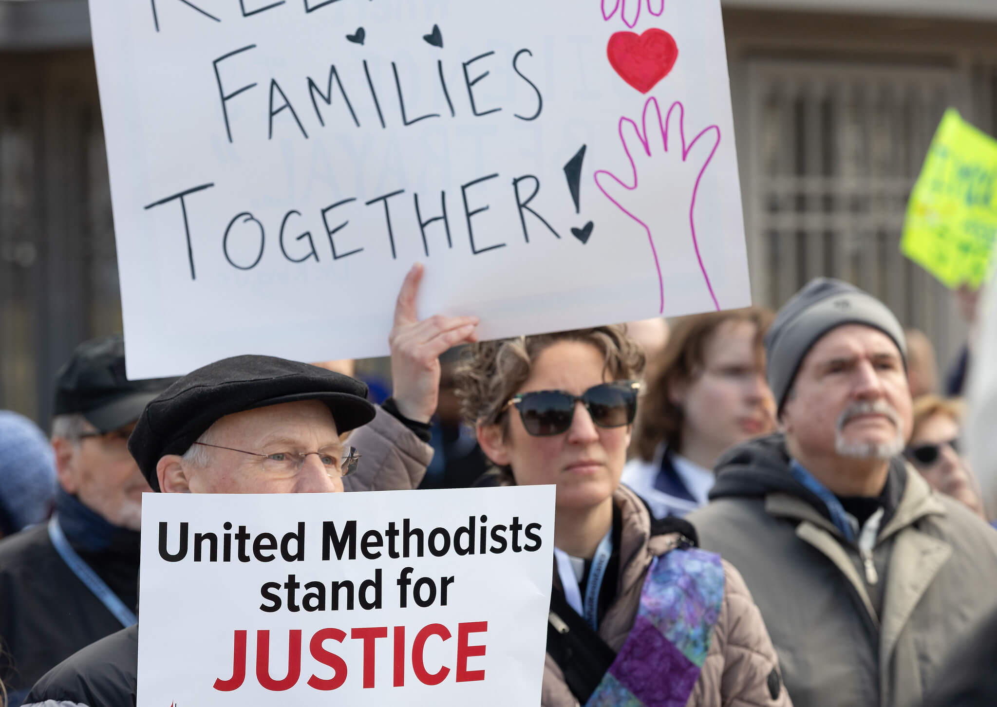 Participants in “Faithful Resistance: A Public Witness for Immigrant Justice” listen to speeches at Upper Senate Park in Washington. Photo by Mike DuBose, UM News.